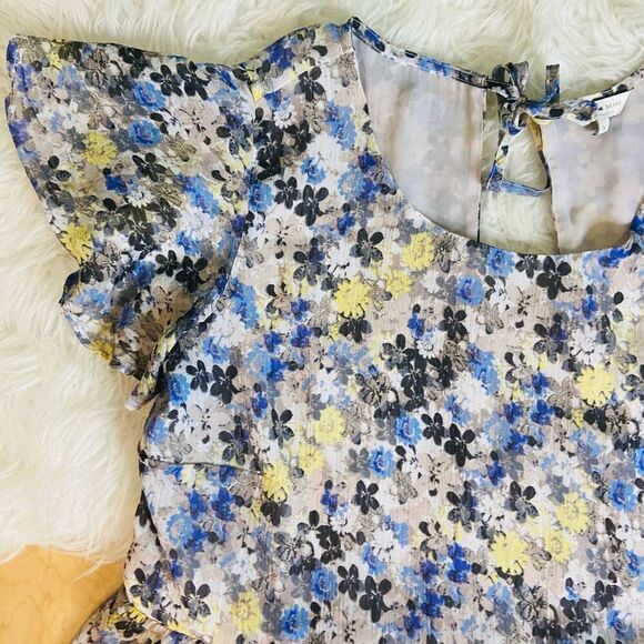 Lucky Brand floral short sleeve casual cite modest blouse plus size 1X - Picture 4 of 13